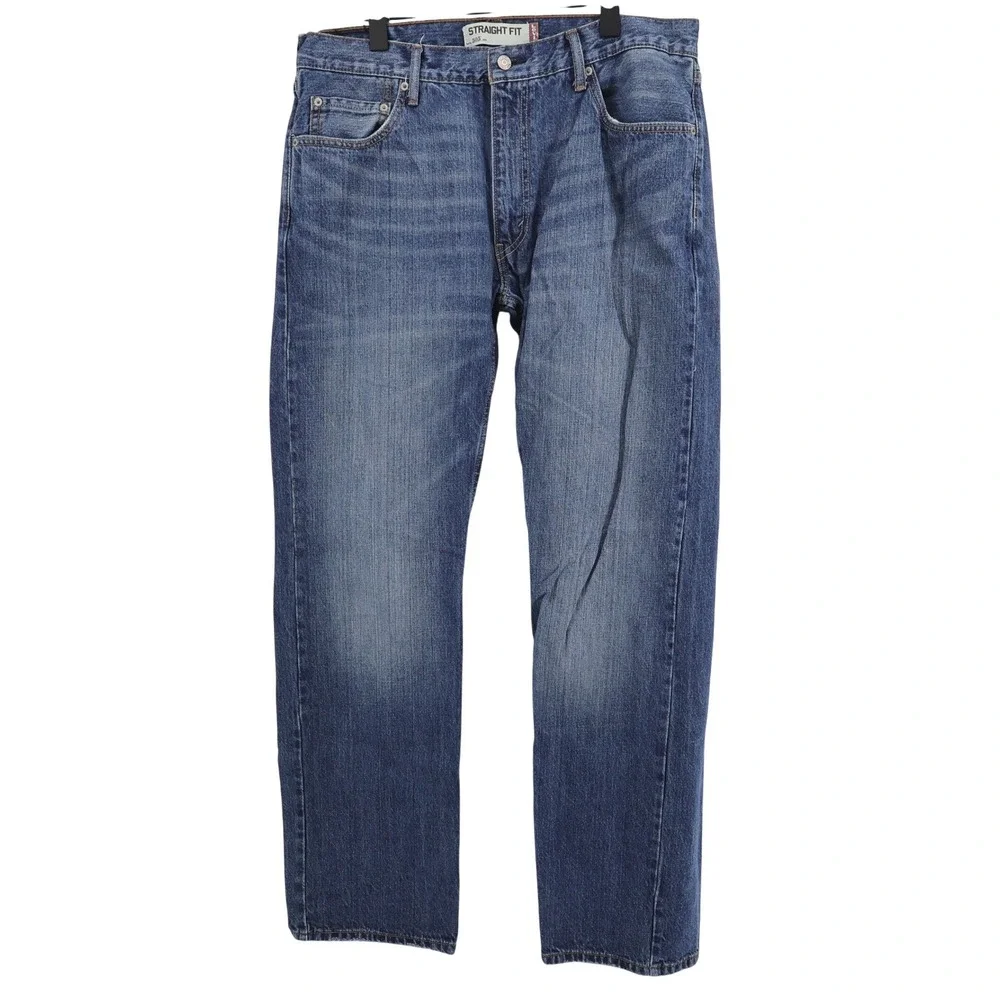 Levi 505 Straight Fit Jeans Blue 100% Cotton Denim Mens 36x34